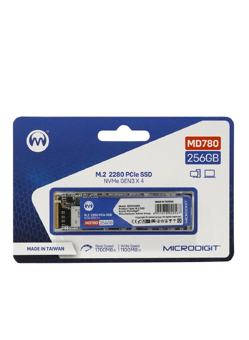 MICRODIGIT M.2 2280 PCIe SSD 256GB - NVMe GEN3 X 4 