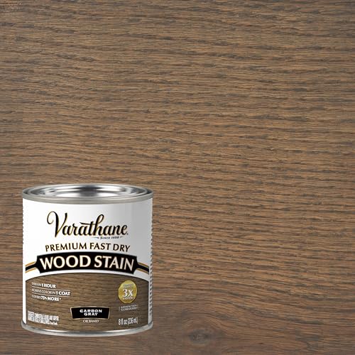 VARATHANE Rust-Oleum Varathane 307416 Premium Fast Dry Wood Stain, Carbon Gray, (Half Pint/236ml) - Image 2