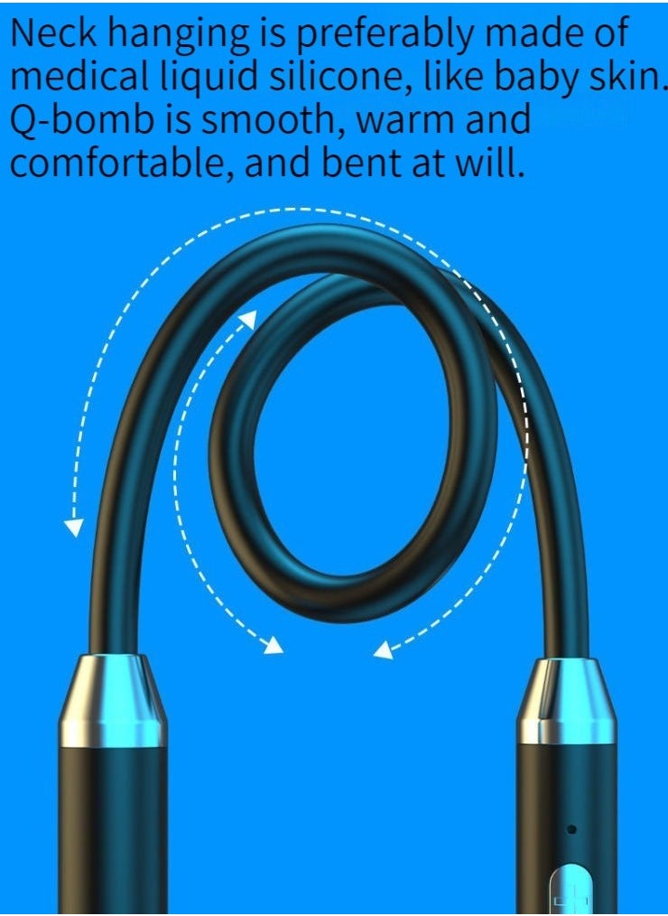 Generic Wireless Bluetooth Sports Headphones Hanging Neck Style Ultra-Long Standby Bluetooth Music Headphones Black  - Image 4