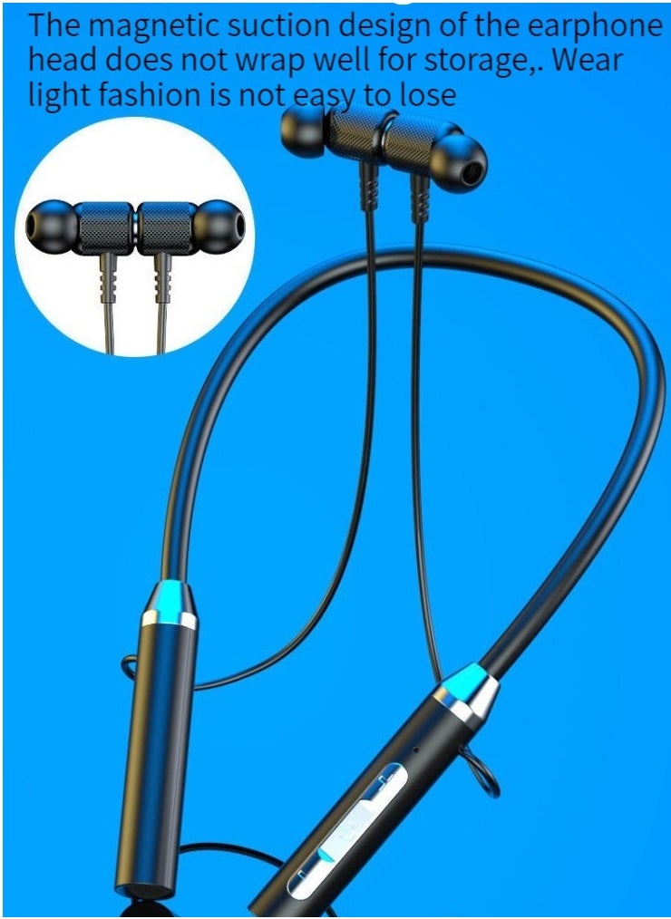 Generic Wireless Bluetooth Sports Headphones Hanging Neck Style Ultra-Long Standby Bluetooth Music Headphones Black  - Image 3