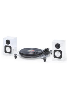 Steepletone Steepletone SOHO Vinyl Record Player with 2 Bluetooth Speakers Made of Clear Acrylic Audio Technica AT-3600L Catridge Adjustable Counter-Weight 2 Speed Turntable  - Image 1