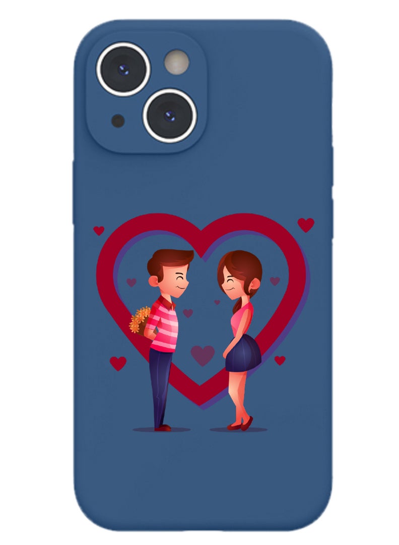 Theodor Protective Slim Fit Case Liquid Silicone Cover with Full Body Protection Anti-Scratch Shockproof Case For iPhone 14 Blue  - make it Happen - Image 1