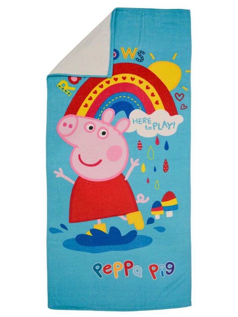 Athom Living Rainbow Peppa Pig Kids Cotton Bath Towel,Superhero Themed Soft & Absorbent Towel for Boys & Girls, 60x120cm, 350GSM - Image 5