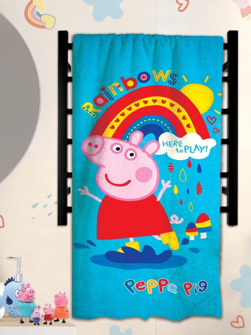 Athom Living Rainbow Peppa Pig Kids Cotton Bath Towel,Superhero Themed Soft & Absorbent Towel for Boys & Girls, 60x120cm, 350GSM - Image 2