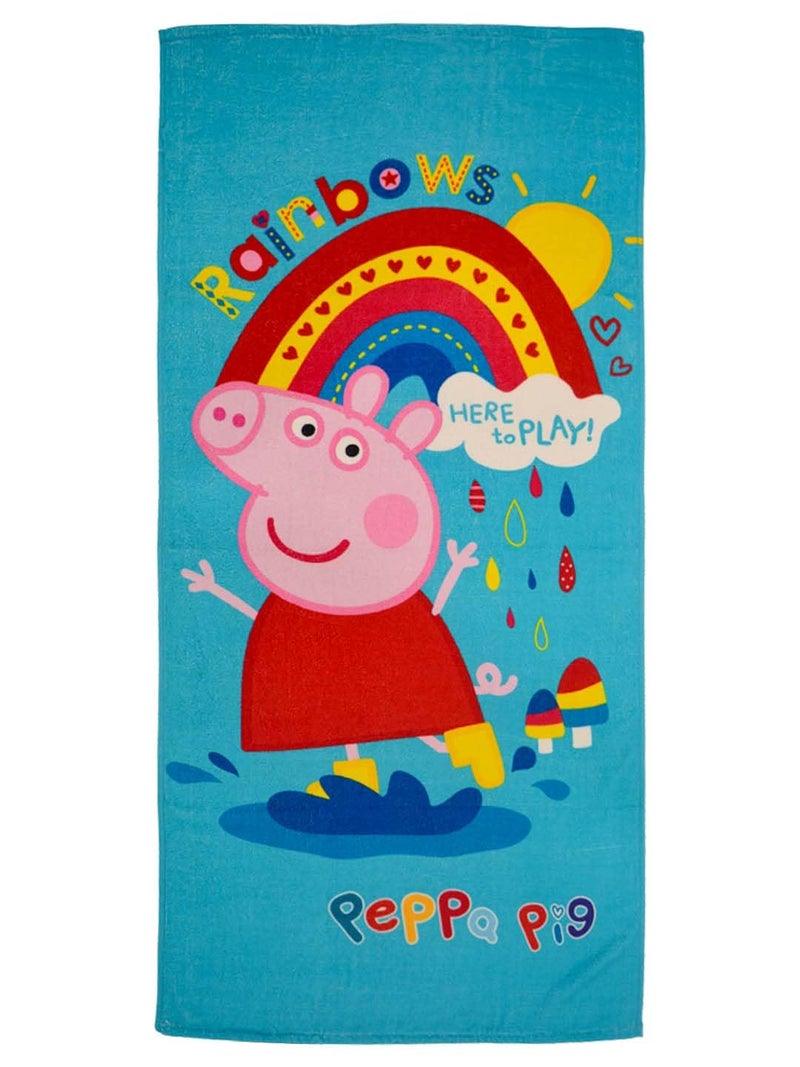 Athom Living Rainbow Peppa Pig Kids Cotton Bath Towel,Superhero Themed Soft & Absorbent Towel for Boys & Girls, 60x120cm, 350GSM - Image 4