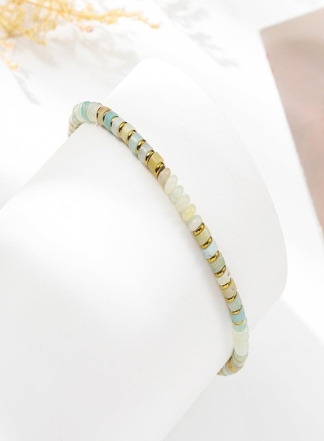 XIJIN Natural Stone Beaded Anklets for Women Handmade Beach Boho Turquoise Beads Ankle Bracelet Jewelry Gift for Her - Image 5