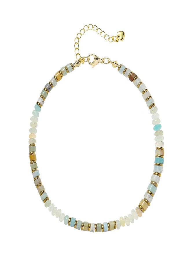 XIJIN Natural Stone Beaded Anklets for Women Handmade Beach Boho Turquoise Beads Ankle Bracelet Jewelry Gift for Her - Image 1