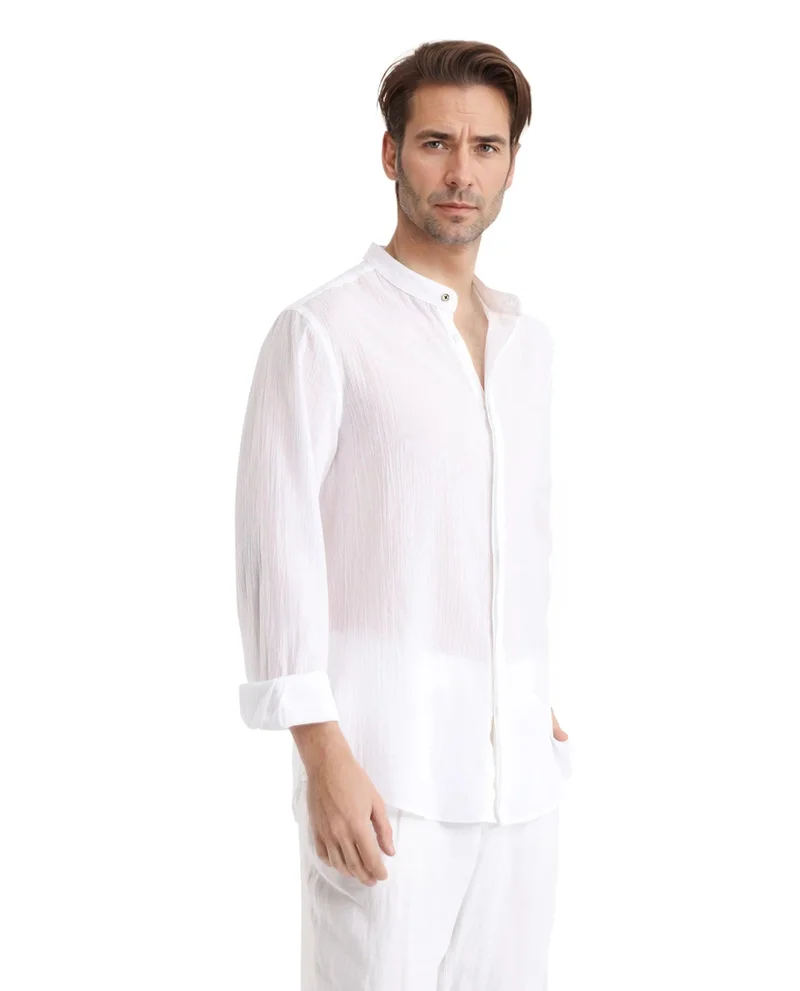 Rare Rabbit Men's Creased Effect Cotton Shirt
