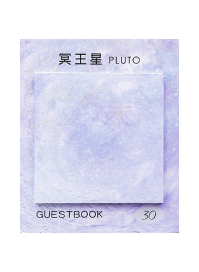 NIBEMINENT 2-Piece Square Beautiful Planet Sticky Notes Pluto