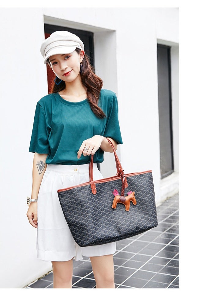 Generic EMO Dog Tooth Tote Bag Travel Bag Vegetable Basket Shopping Bag Pendants Random  - Image 2