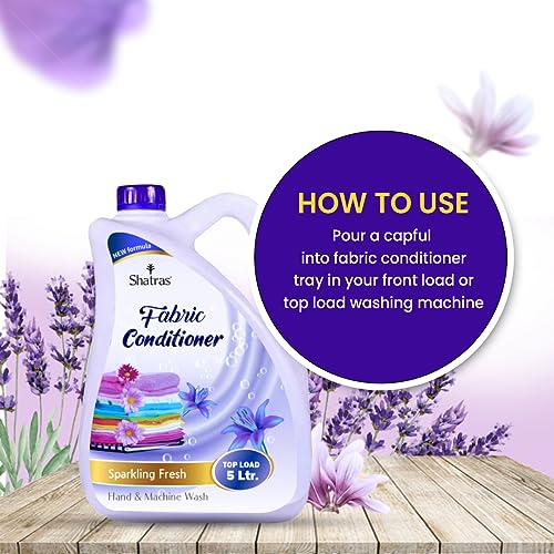 Shatras Eco-Friendly Fabric Conditioner, After Wash Liquid Fabric Softener,Softness, Shine & Long Lasting Freshness, Non Toxic - Lavender - 5000 Ml - Image 3