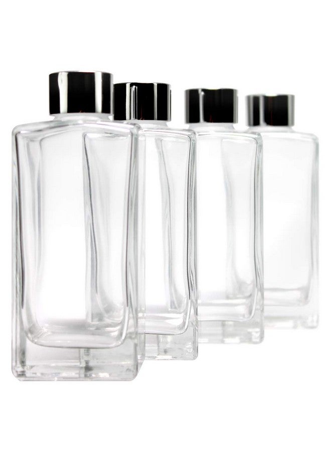 Feel Fragrance Feel Fragrance Glass Diffuser Bottles Diffuser Jars with Silver Caps Set of 4 - 5.5 inches High, 250ml 8.45 ounce. Fragrance Accessories Use for Diy Replacement Reed Diffuser Sets.  - Image 4