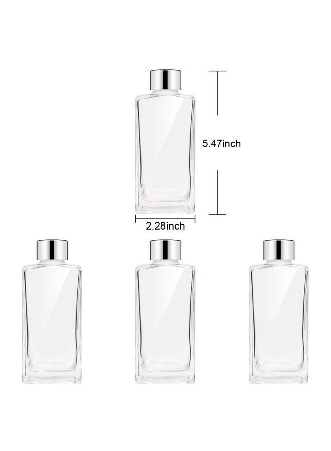 Feel Fragrance Feel Fragrance Glass Diffuser Bottles Diffuser Jars with Silver Caps Set of 4 - 5.5 inches High, 250ml 8.45 ounce. Fragrance Accessories Use for Diy Replacement Reed Diffuser Sets.  - Image 5