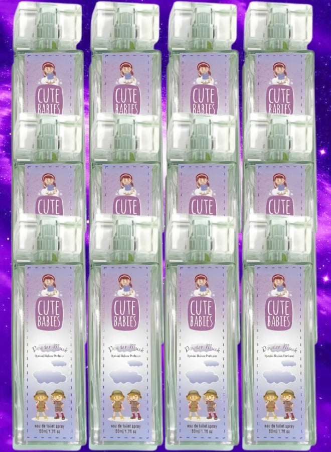 Cute 12 Pieces Babies Powder Musk Perfume 50ml EDT - Image 1