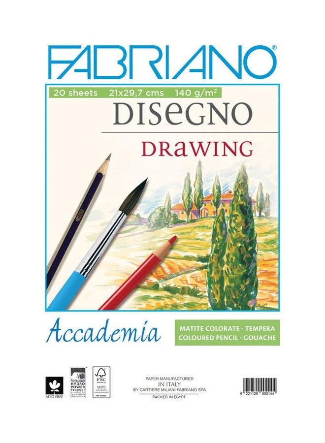 FABRIANO Sketch Drawing Pad - A4, 140Gsm, 20 Sheets