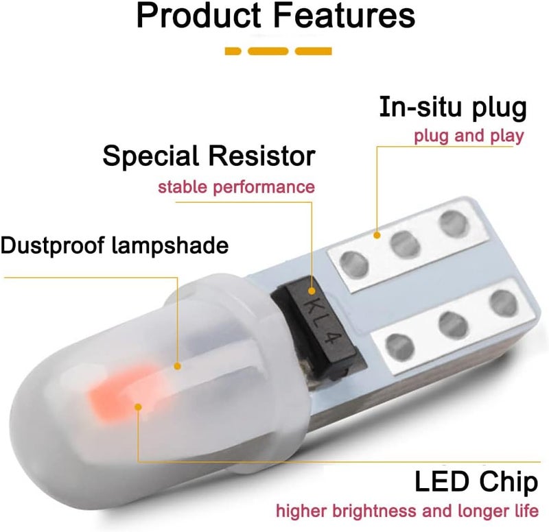 WeiXuan 10pcs T5 LED Dash Lights with Twist Lock Sockets - Image 2