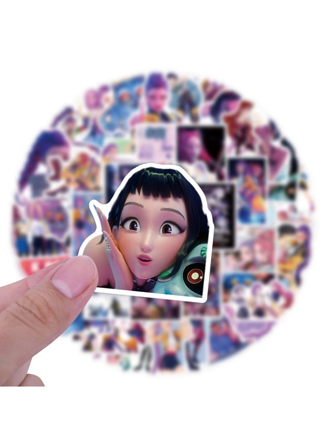 110Pcs Kpop Hunters Vinyl Huntrix Band Sticker Set, Kids Sticker, Waterproof Vinyl Decals, Laptop Sticker, Anime Character Collection Sticker for Laptop, Water Bottle Gifts Birthday Decorations (110PCS) - Image 3