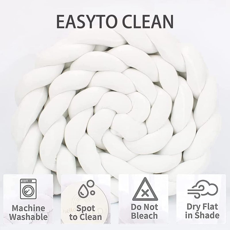 comfrt Soft Cushion Knot Pillow for Home and Furniture Decor, Bed Gap Filling Plush Knotted Throw Pillows for Boys Girls Gift Decoration (59 inches, Gary-White-Pink) - Image 3
