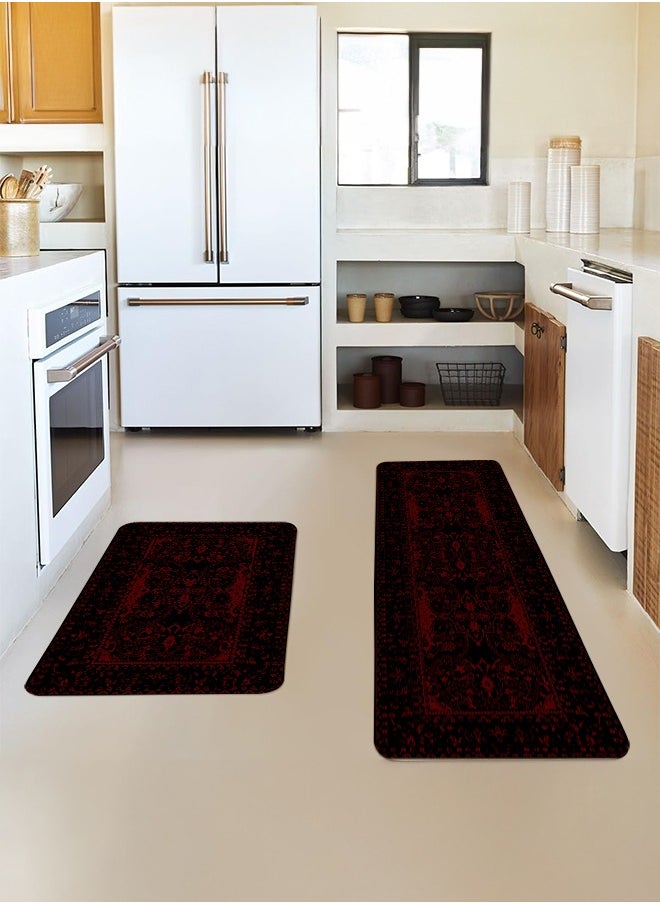 Generic 2 PCS Kitchen Floor Mats Rugs Set, Cushion Floor Carpet, Waterproof, Oil Resistant and Anti-Fatigue PU Standing Mat for Kitchen, Floor, Office, Sink, Laundry 45*75CM+45*120CM  - Image 3