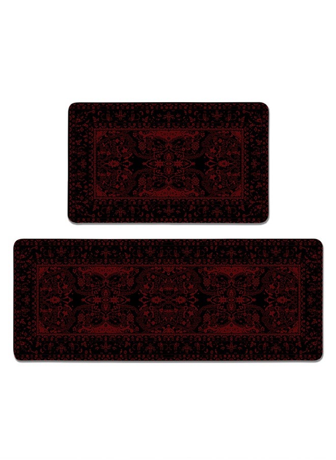 Generic 2 PCS Kitchen Floor Mats Rugs Set, Cushion Floor Carpet, Waterproof, Oil Resistant and Anti-Fatigue PU Standing Mat for Kitchen, Floor, Office, Sink, Laundry 45*75CM+45*120CM  - Image 1