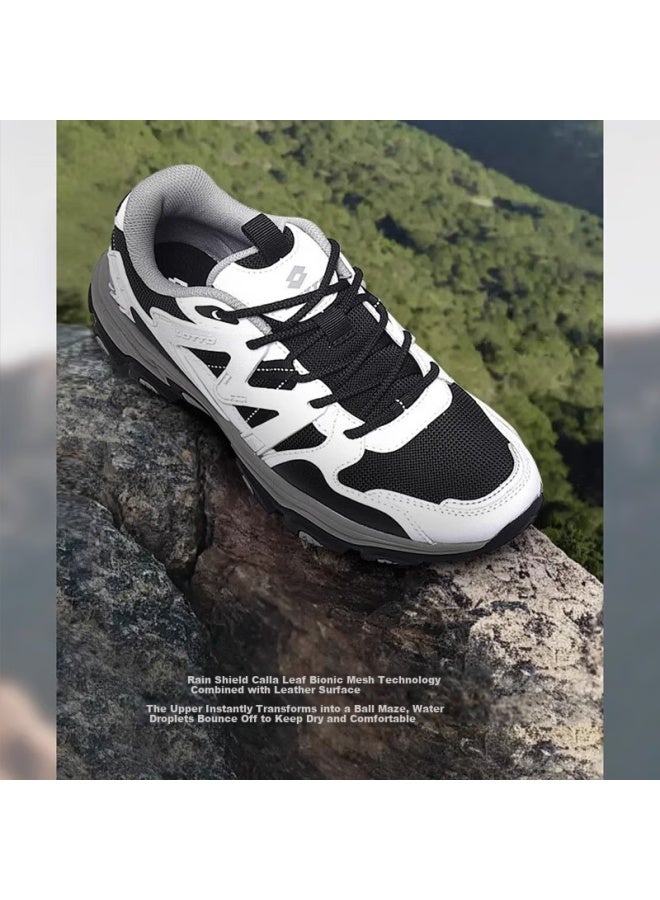 Lotto Men's Hiking Shoes Autumn Outdoor Sports Shoes Cushioning Non-slip Wear-resistant Trail Running Shoes White Gray/black Size 42 - Image 5