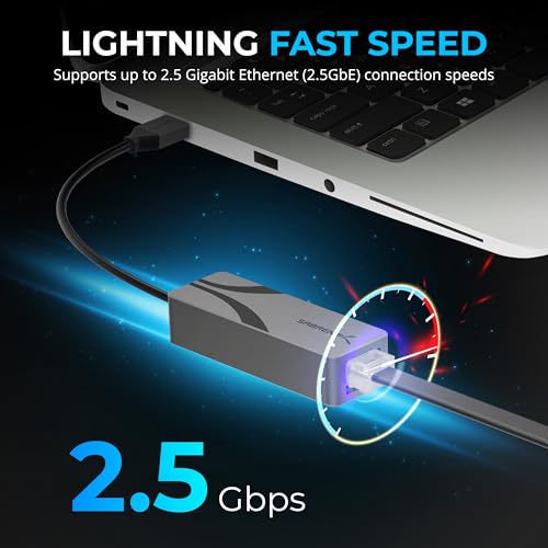 SABRENT USB 30 to 25 Gigabit Ethernet Adapter USBA to 25GbE Network Adapter Aluminum Housing PlugandPlay Backward Compatible with 1010010002500 Mbps Bus Powered NTUA25 - Image 3