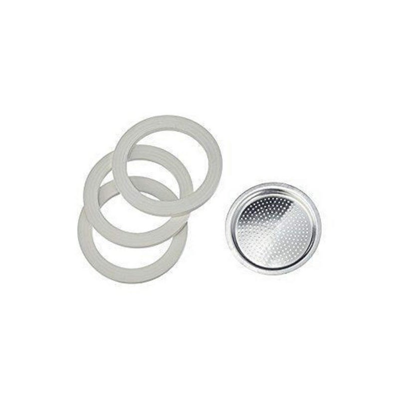Bialetti Gasket & Filter - Moka/Dama (2 Cup), Aluminio, Color Blanco (0800002) - Image 2