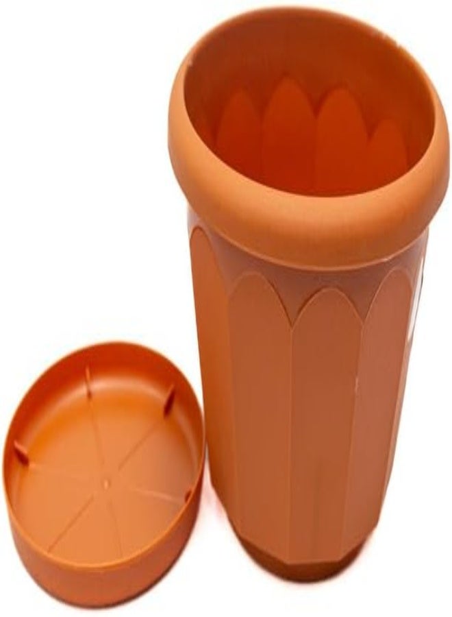 AKDC Lotus Plastic Brown Planter 8 With Tray 8X10X11 Brown  - Image 5