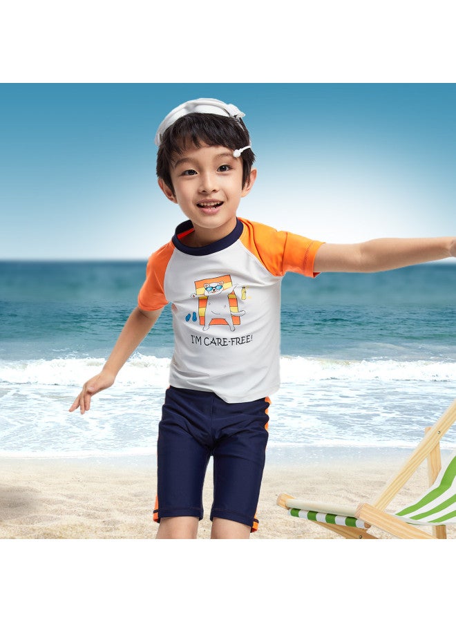 Annil Boys' Two-piece Swimwear Set With Swim Cap - 2025 Summer New Beach & Professional Training Swimsuits For Big Kids - Image 3