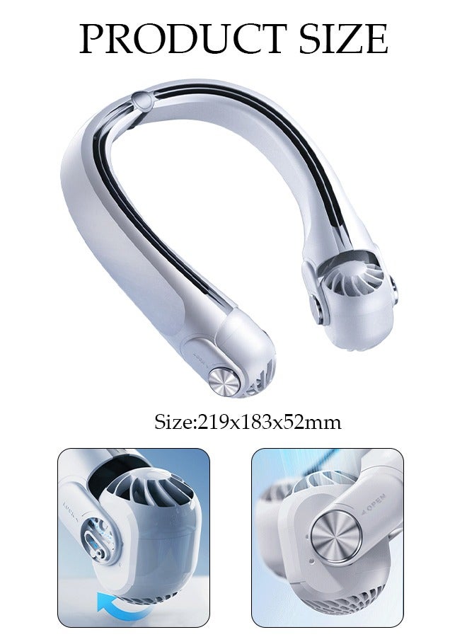 DUNISO Portable Neck Fan, Hands Free Bladeless Neck Fan, 3 Speeds Adjustable USB Rechargeable Battery Powered Personal Neck Fan for Office, Travel, Sports, Household, Outdoor - Image 4