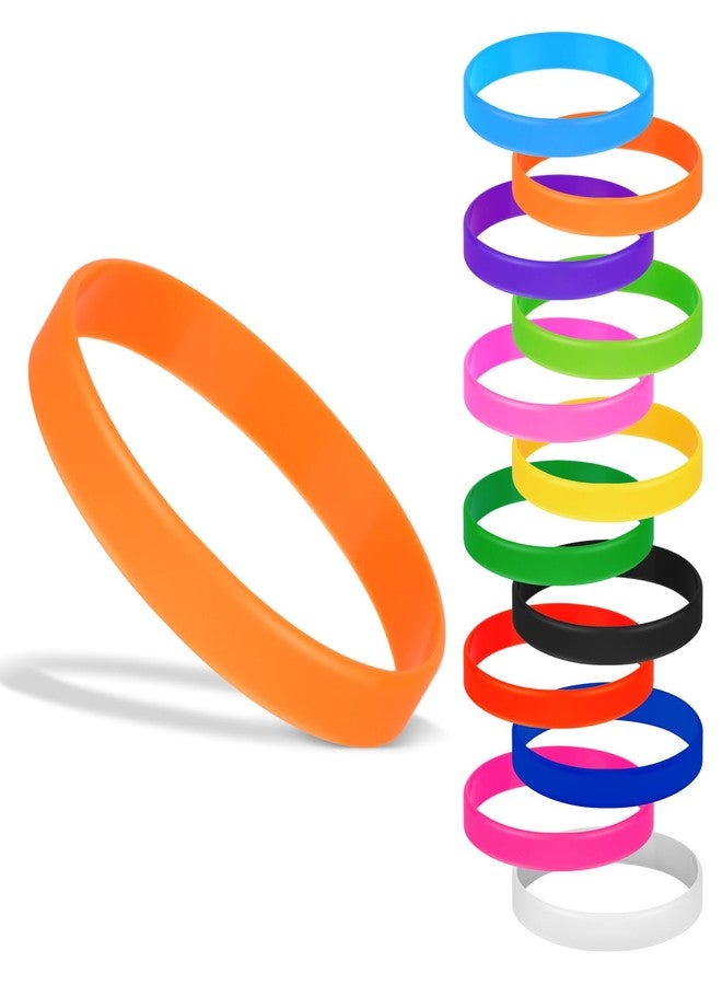 MATEPLUS 12 Color Rubber Bracelets Silicone Wristbands Stretch Bracelet Elastic Bands For Women, Men, Teens - Image 1