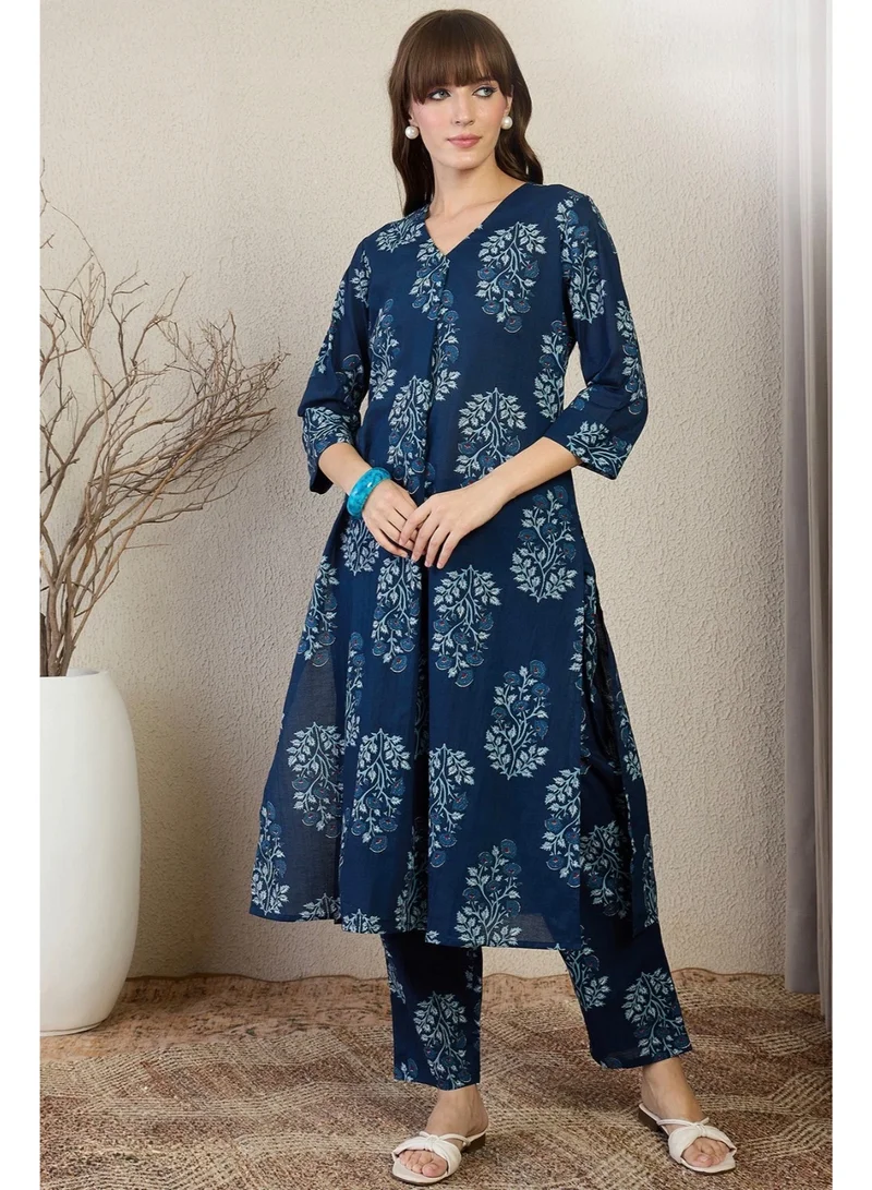 أميا Floral Printed Cotton Kurta With Trousers Collection