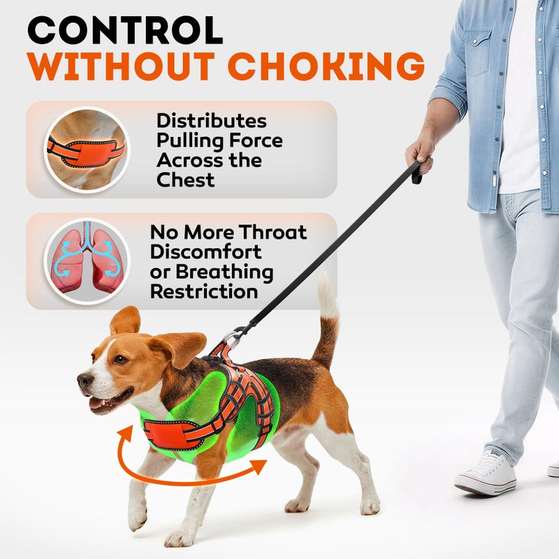 IWOOFI Dog Harness for Medium Dogs Back D-Ring Control No Choking Pressure-Free Chest Design Comfortable Padded Adjustable Reflective Vest Harness for Daily Walks Training Easy Control Outdoor Use Secure Fit - Image 2