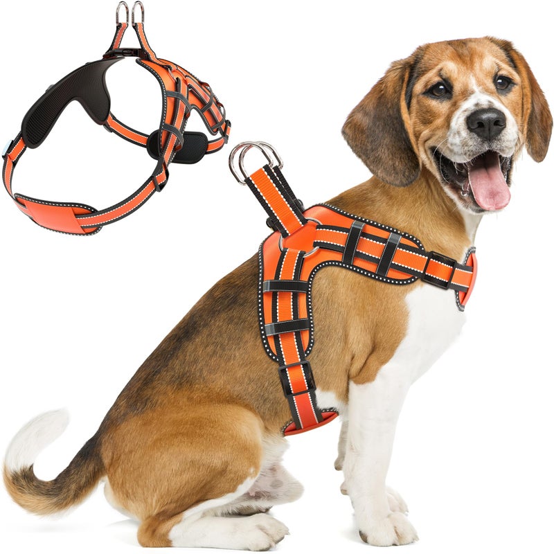 IWOOFI Dog Harness for Medium Dogs Back D-Ring Control No Choking Pressure-Free Chest Design Comfortable Padded Adjustable Reflective Vest Harness for Daily Walks Training Easy Control Outdoor Use Secure Fit - Image 1