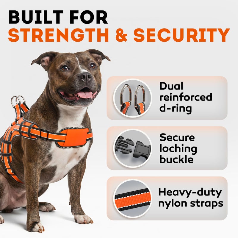 IWOOFI Dog Harness for Medium Dogs Back D-Ring Control No Choking Pressure-Free Chest Design Comfortable Padded Adjustable Reflective Vest Harness for Daily Walks Training Easy Control Outdoor Use Secure Fit - Image 5