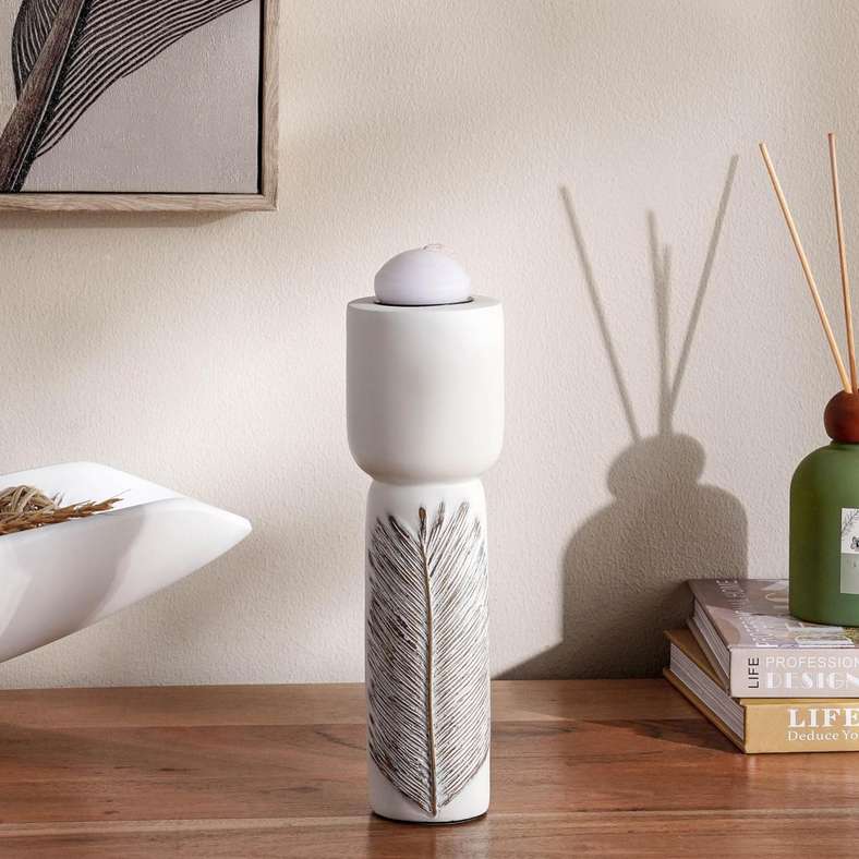 Pan Home حامل الشموع مارين - أبيض - Image 1