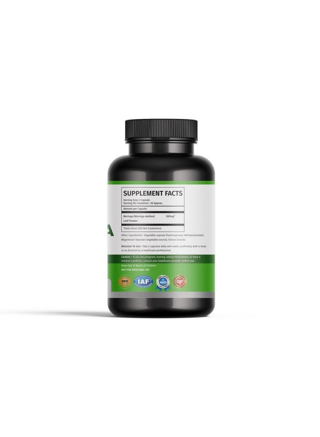 4us Lifecare 4us Lifecare Moringa Leaf Powder Capsules | 100% Natural with Vitamins A, C, E | Supports PCOS, Hormonal Balance, Skin & Hair Health | Boosts Immunity | 60 pcs | 500mg each - Image 3