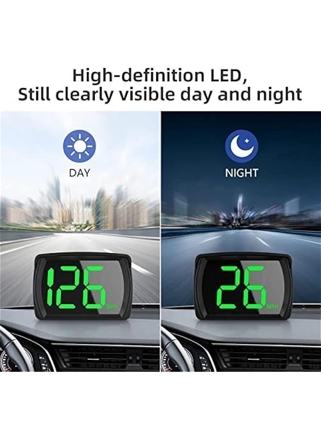 عداد سرعة سيارتك على الزجاج الأمامي - شاشة واضحة وصوتية - كيلومتر\/ساعة - مع كابل USB وشاشة LED رقمية - تنبيه سرعة القيادة بالأميال في معظم السيارات والشاحنات والحافلات وغيرها - Image 3