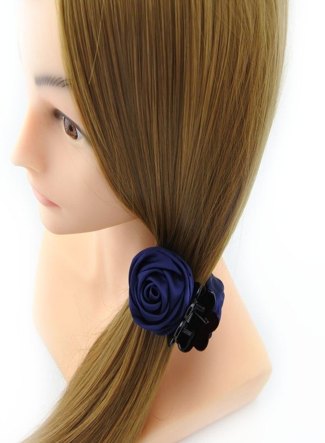 Meilliwish Flower Cloth Beautiful Hair Claw Clip for Women 1 PCS(D67)(Blue) - Image 5