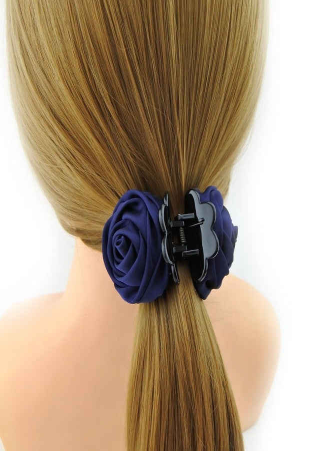 Meilliwish Flower Cloth Beautiful Hair Claw Clip for Women 1 PCS(D67)(Blue) - Image 4