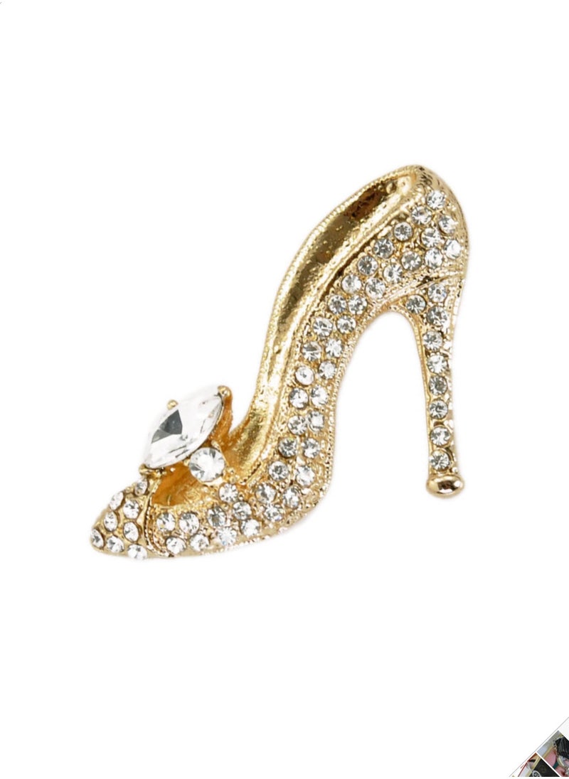 Generic Fashion Alloy Diamond-Inlaid Gold High Heel Keychain  - Image 3
