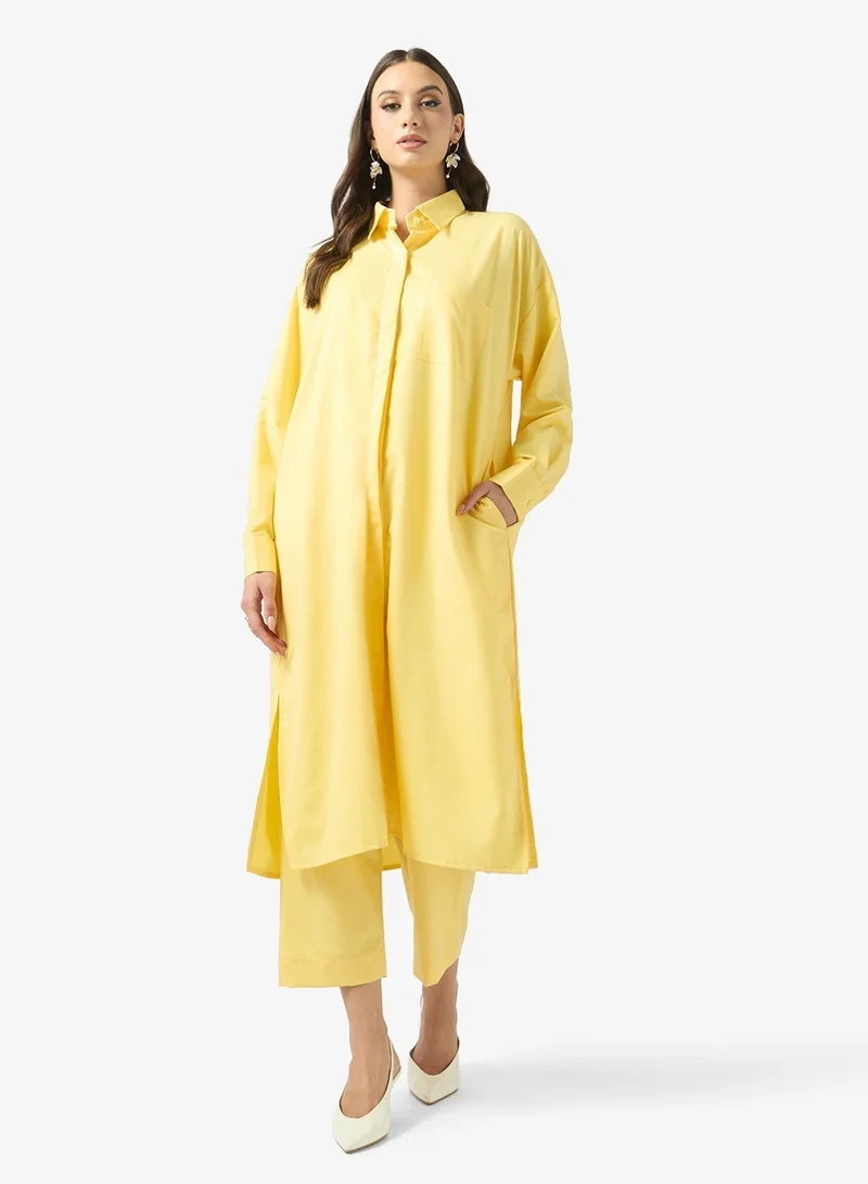 فايور Oversized Shirt Ensemble Coord Set for women