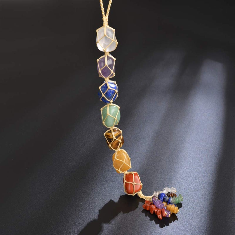 Nicestone 7 Chakra Healing Crystals Feng Shui Hanging Ornament Car Ornament Meditation Hanging Ornament Window Ornament for Home Decor Party Decor - Image 4