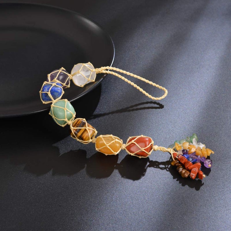 Nicestone 7 Chakra Healing Crystals Feng Shui Hanging Ornament Car Ornament Meditation Hanging Ornament Window Ornament for Home Decor Party Decor - Image 3
