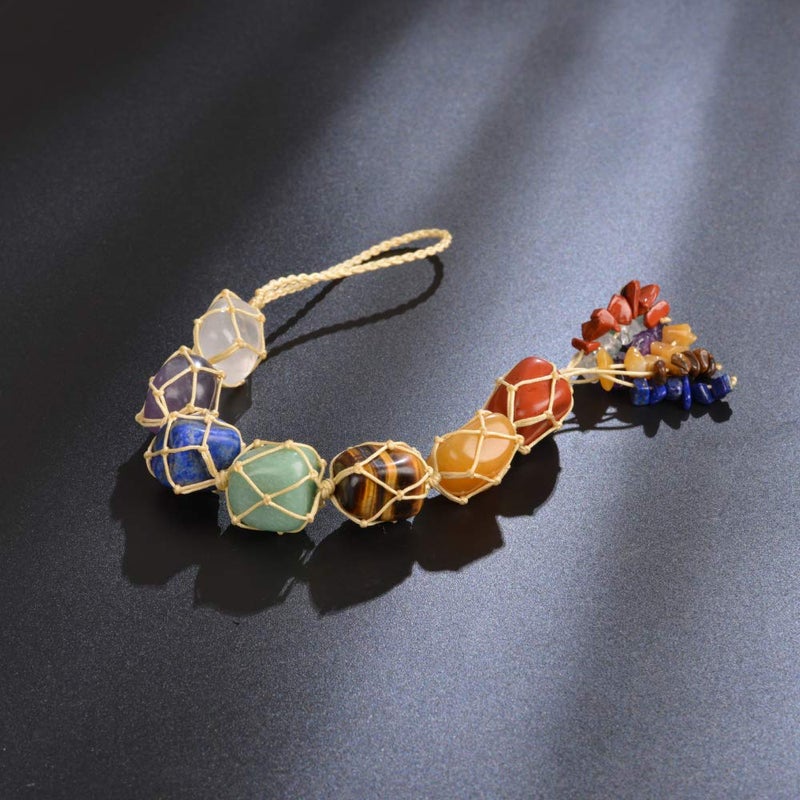 Nicestone 7 Chakra Healing Crystals Feng Shui Hanging Ornament Car Ornament Meditation Hanging Ornament Window Ornament for Home Decor Party Decor - Image 2