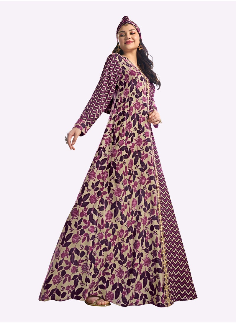 Sara Arabia Sara Arabia Bi-Patterned Jalabiya  - Image 2