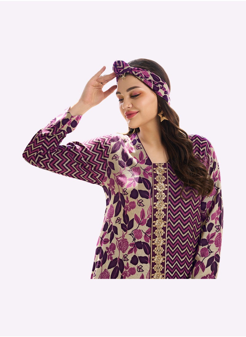 Sara Arabia Sara Arabia Bi-Patterned Jalabiya  - Image 3