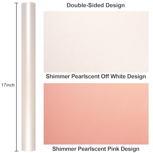 Yarcony Shimmer White Pink Wrapping Paper, Wedding Matte Wrapping Paper for Gifts, Solid Color Pearly-lustre Gift Wrap for Wedding, Valentine's Day Birthday Baby Shower(17 Inch X 33 Feet) - Image 3