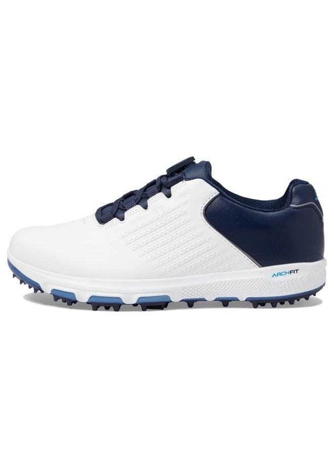SKECHERS حذاء جولف رياضي للرجال برو 6 مقاوم للماء، أبيض/كحلي/أزرق، مقاس 43 EU - Image 4