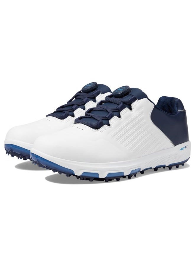 SKECHERS حذاء جولف رياضي للرجال برو 6 مقاوم للماء، أبيض/كحلي/أزرق، مقاس 43 EU - Image 1